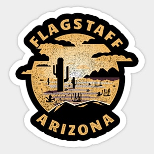 Flagstaff Arizona Desert Illustration Vintage Souvenir Sticker